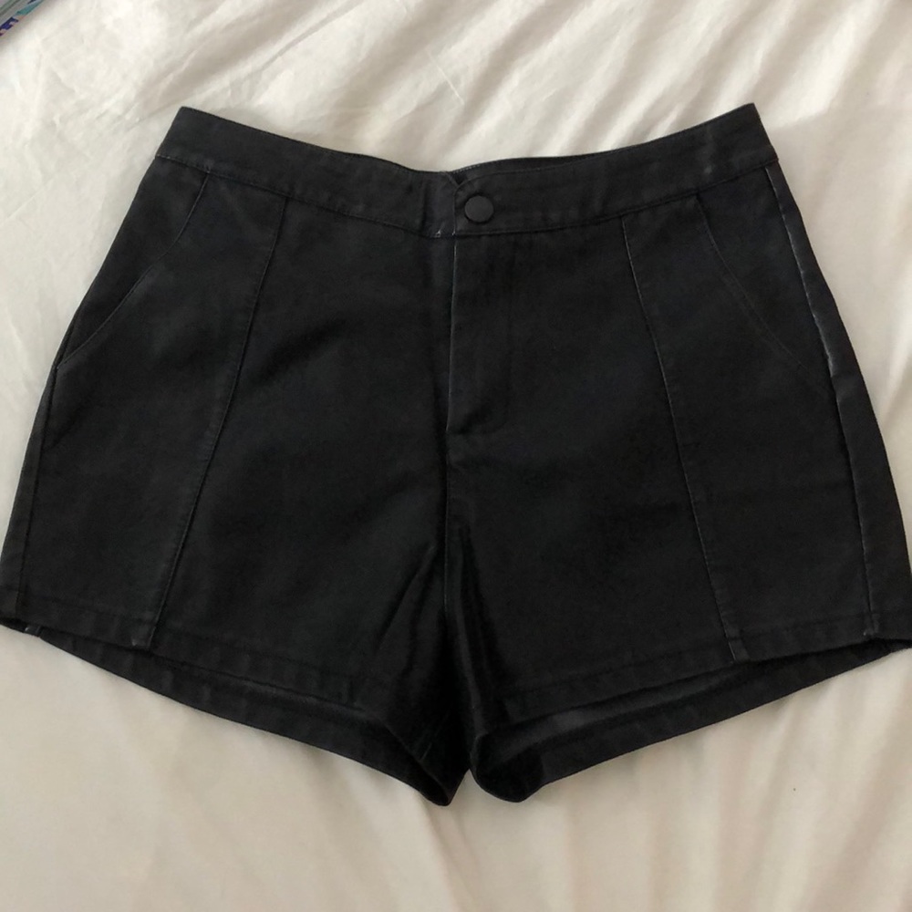 Faux leather shorts